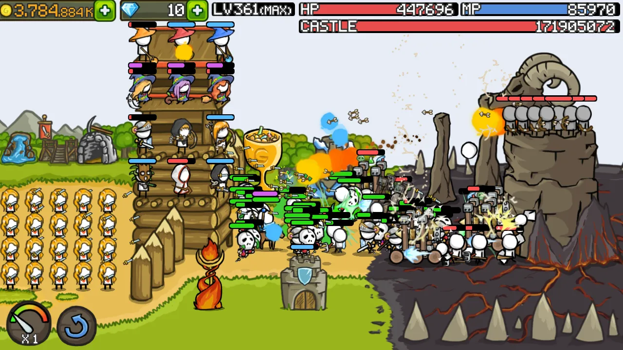 Grow Castle v1.50.14 APK Мод (Меню, Один удар, Режим бога, Много денег) Screenshot 1