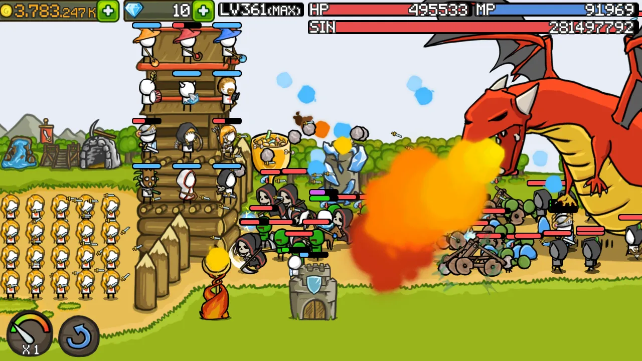 Grow Castle v1.50.14 APK Мод (Меню, Один удар, Режим бога, Много денег) Screenshot 3