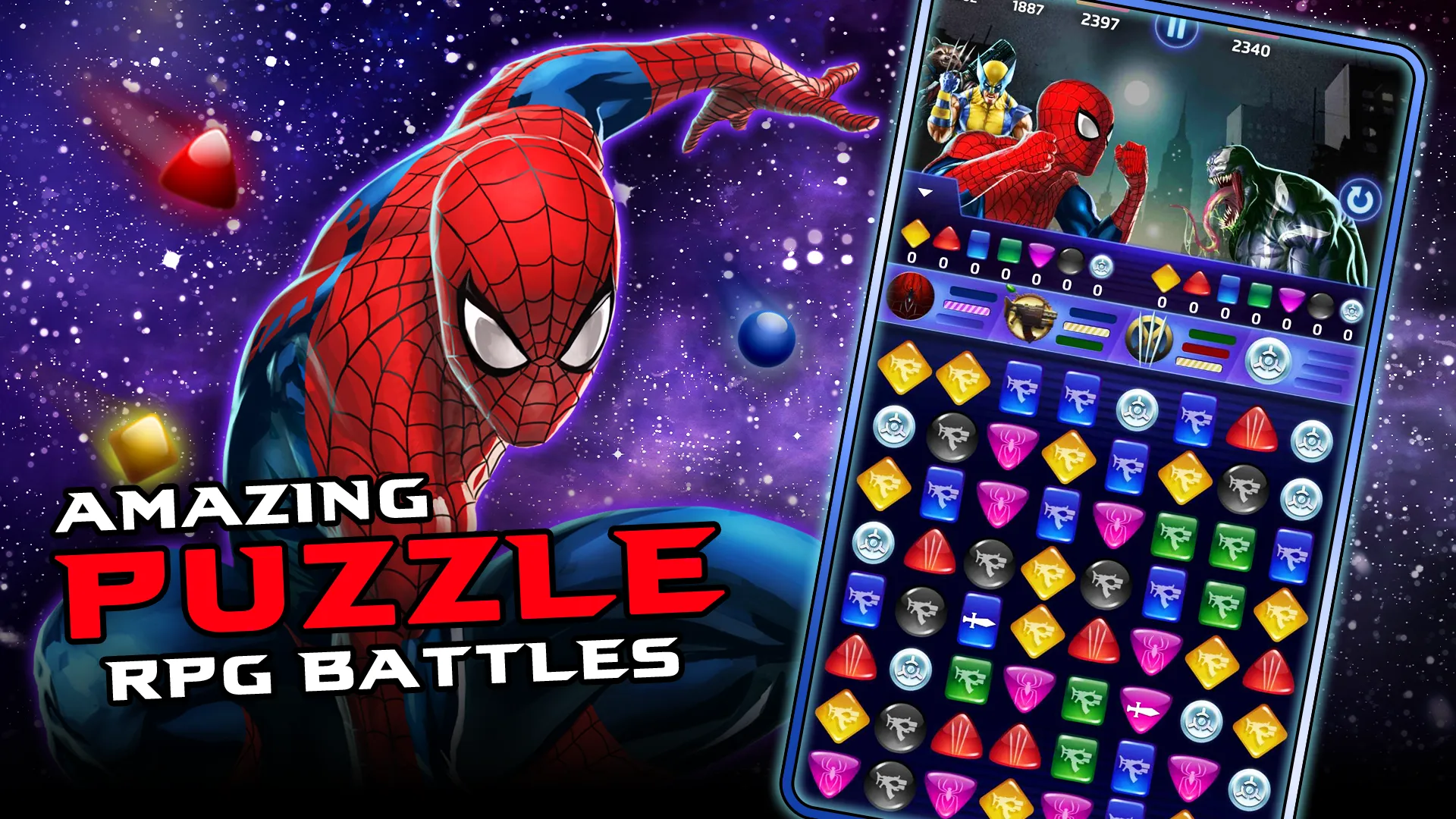MARVEL Puzzle Quest v330.712534 APK Мод (Много денег) Screenshot 1