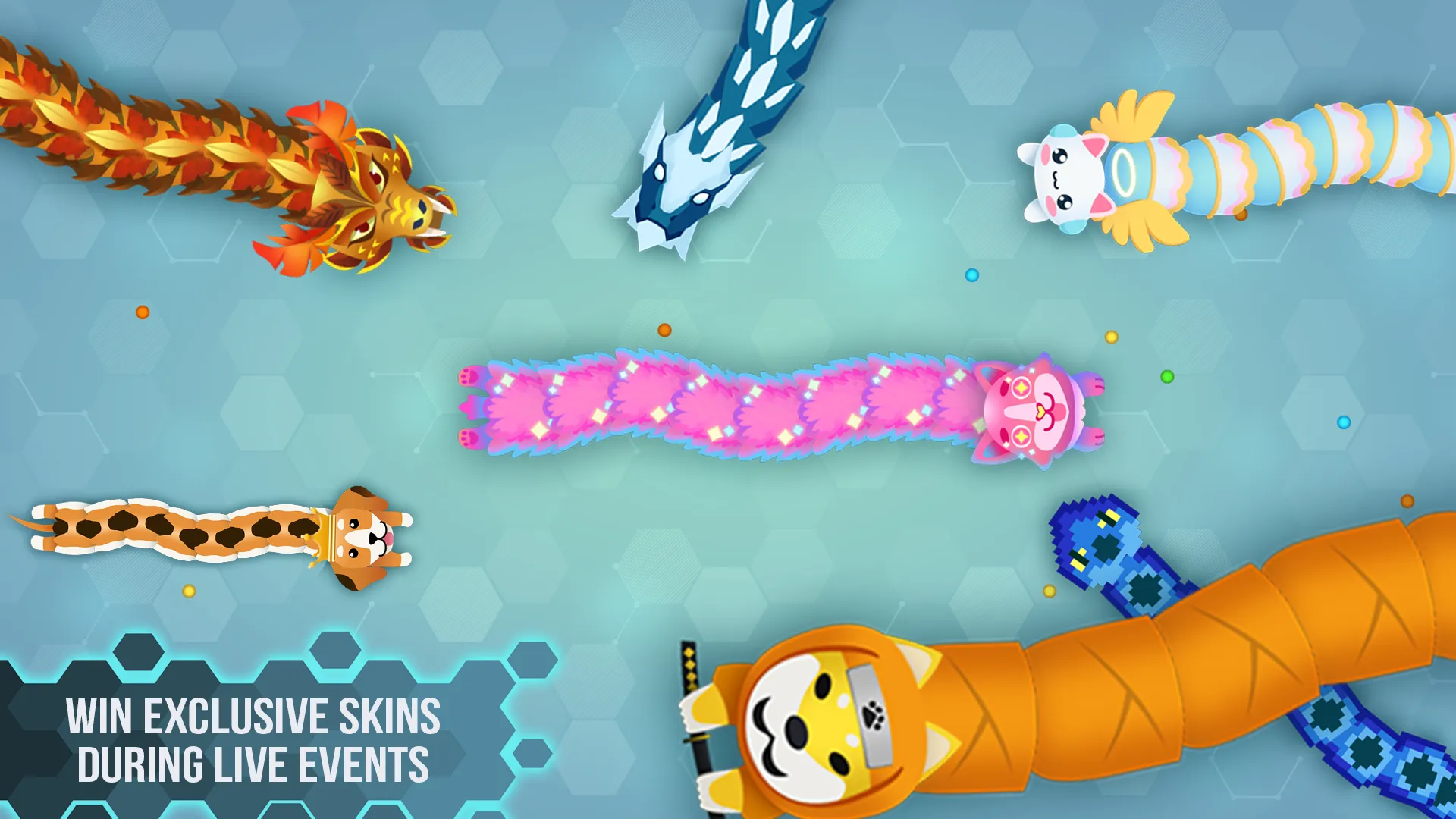 Snake.io v2.2.144 APK Мод (Меню, Разблокированы скины, Масштаб 0-10) Screenshot 2