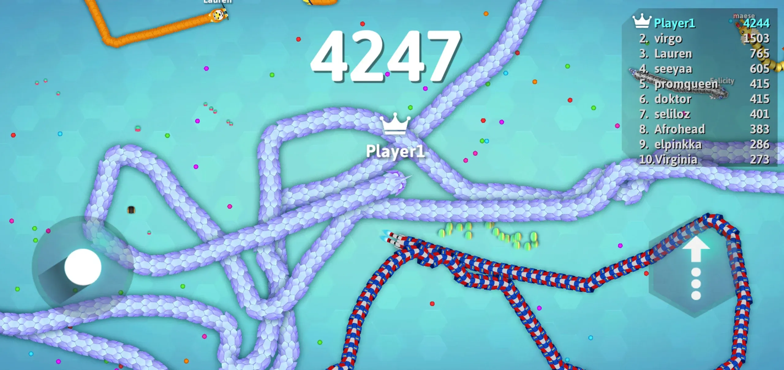 Snake.io v2.2.144 APK Мод (Меню, Разблокированы скины, Масштаб 0-10) Screenshot 4
