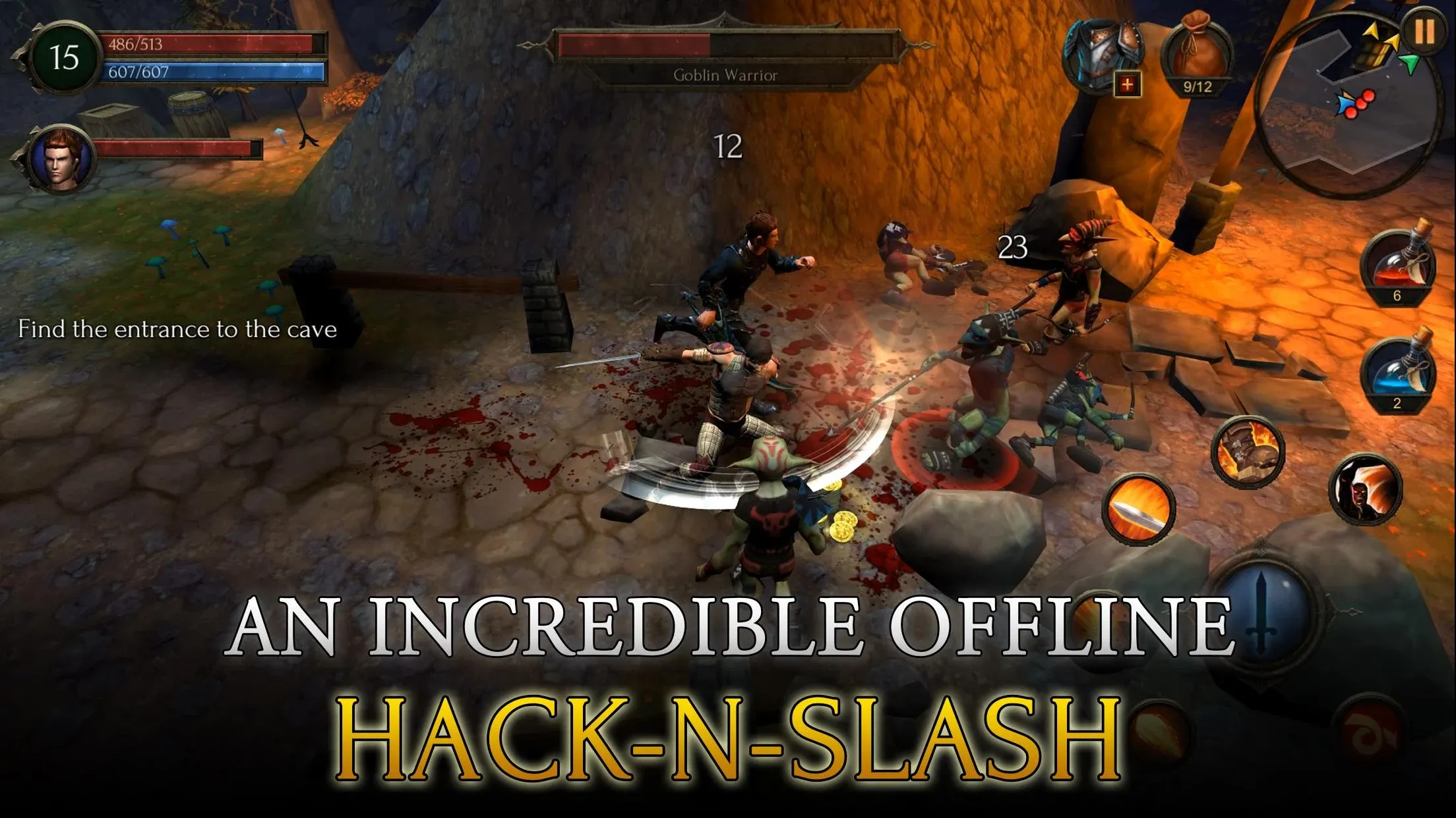 Arcane Quest Legends Offline v1.8.0 APK Мод (Меню, Один удар, Режим бога, Много денег) Screenshot 1