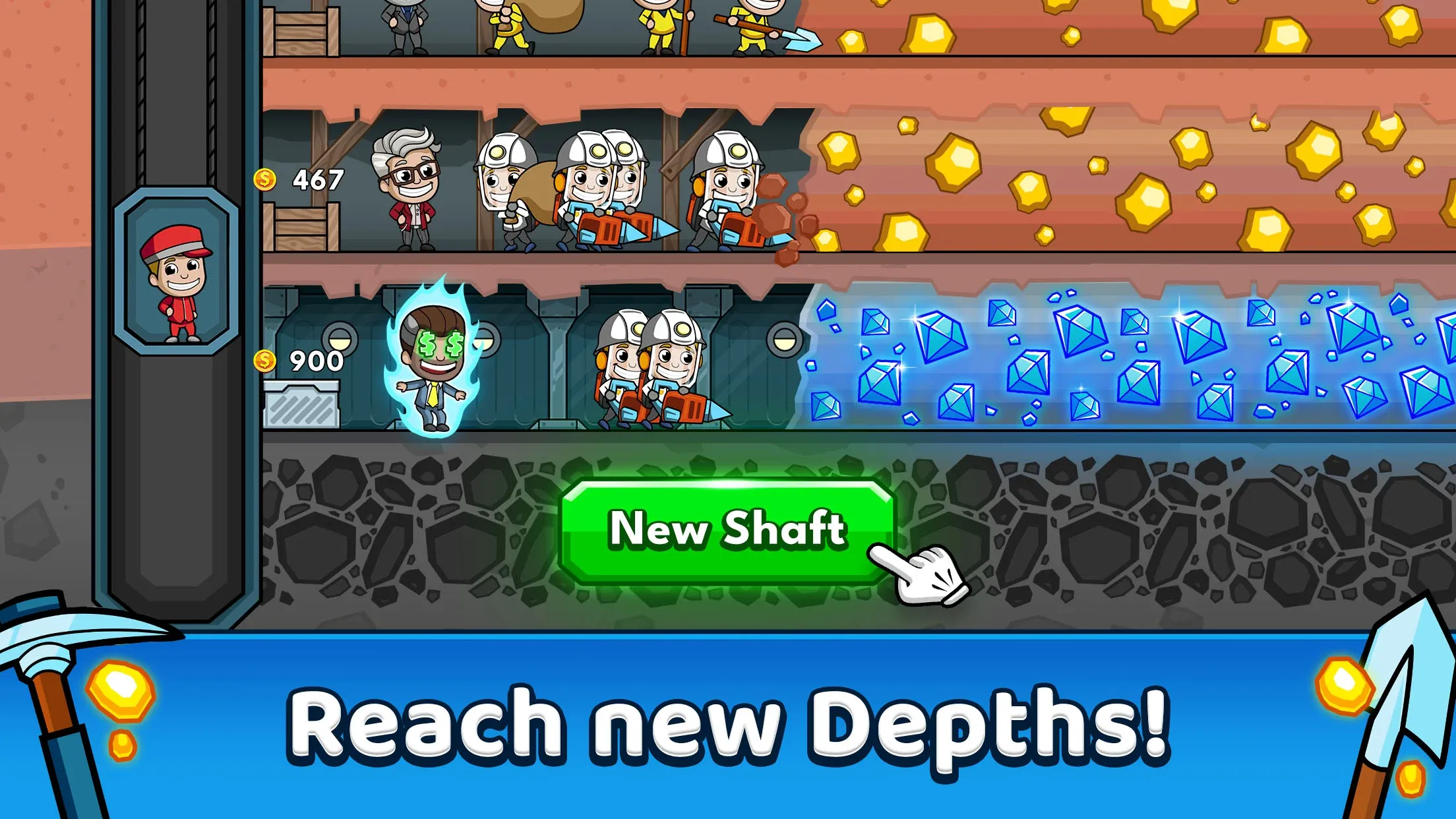 Idle Miner Tycoon: Gold & Cash v5.53.0 APK Мод (Много денег) Screenshot 3