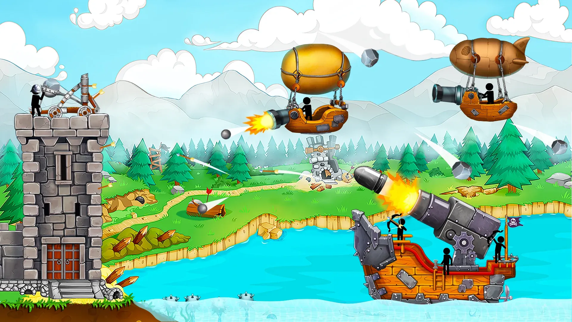 Катапульта: Стикмены Пираты v1.9.0 APK Мод (Много денег) Screenshot 5 Катапульта: Стикмены Пираты v1.9.0 APK Мод (Много денег) Screenshot 5