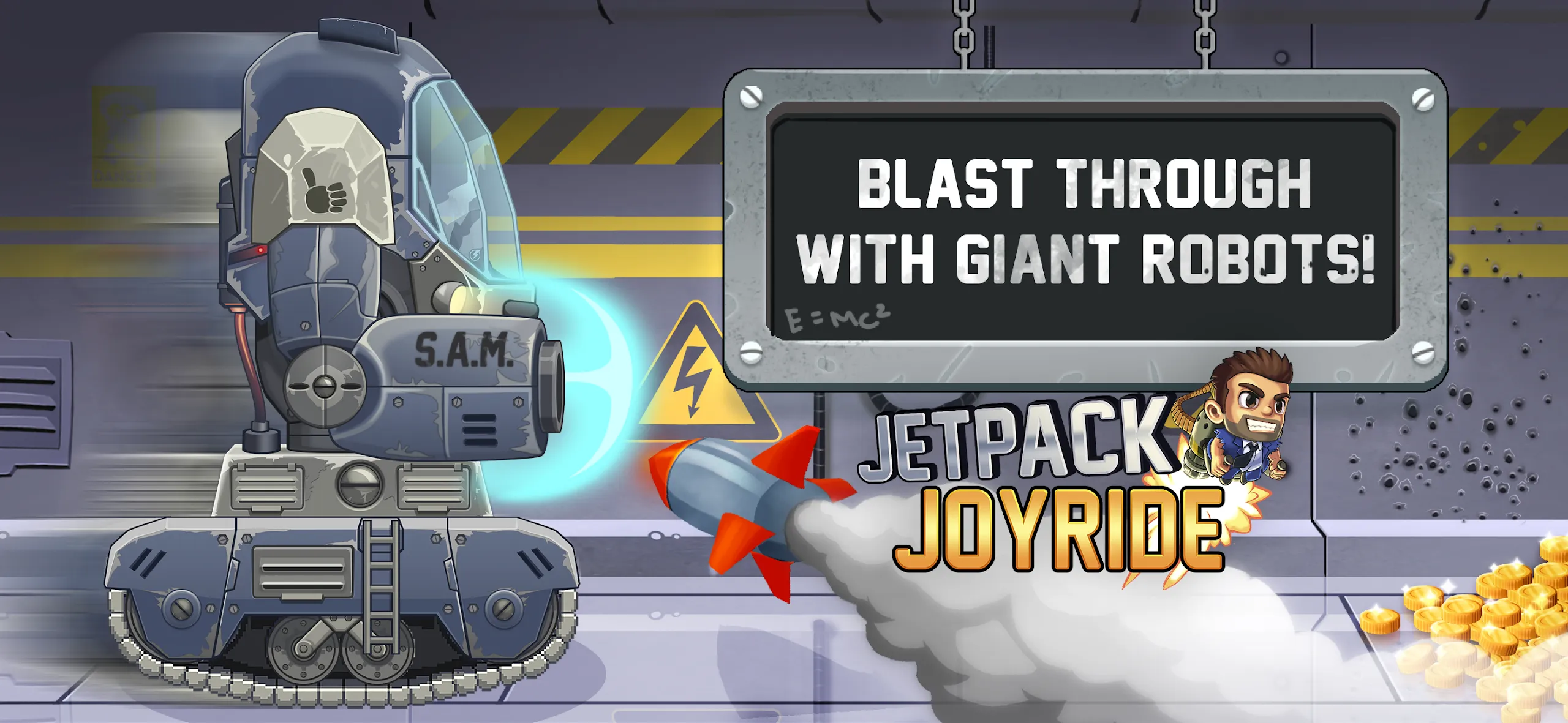 Jetpack Joyride v1.104.1 APK Мод (Много монет) Screenshot 1