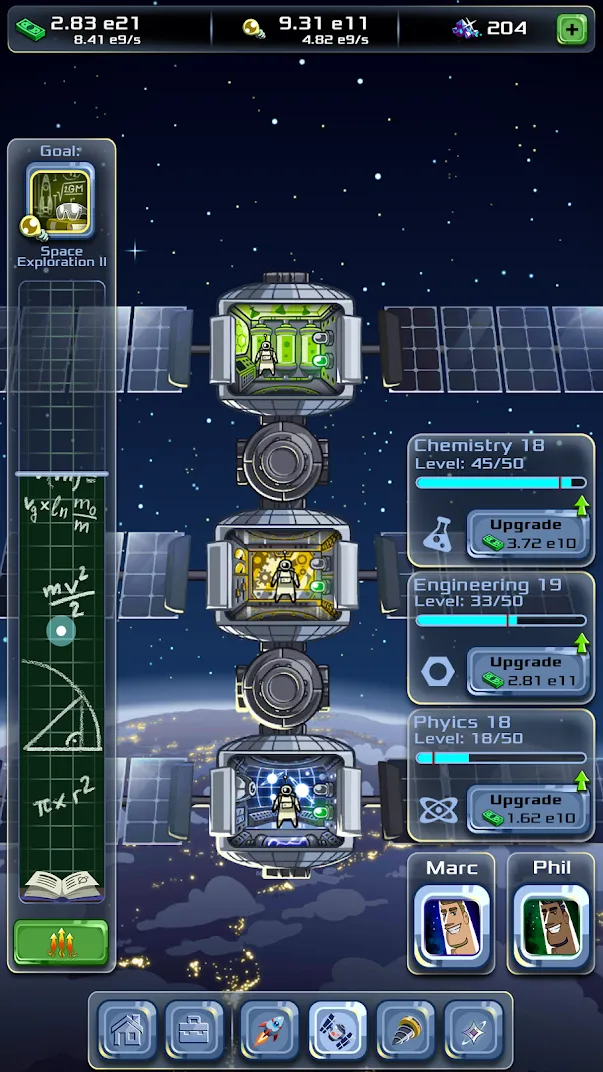 Idle магнат: космос-команда [мод: меню] Screenshot 3