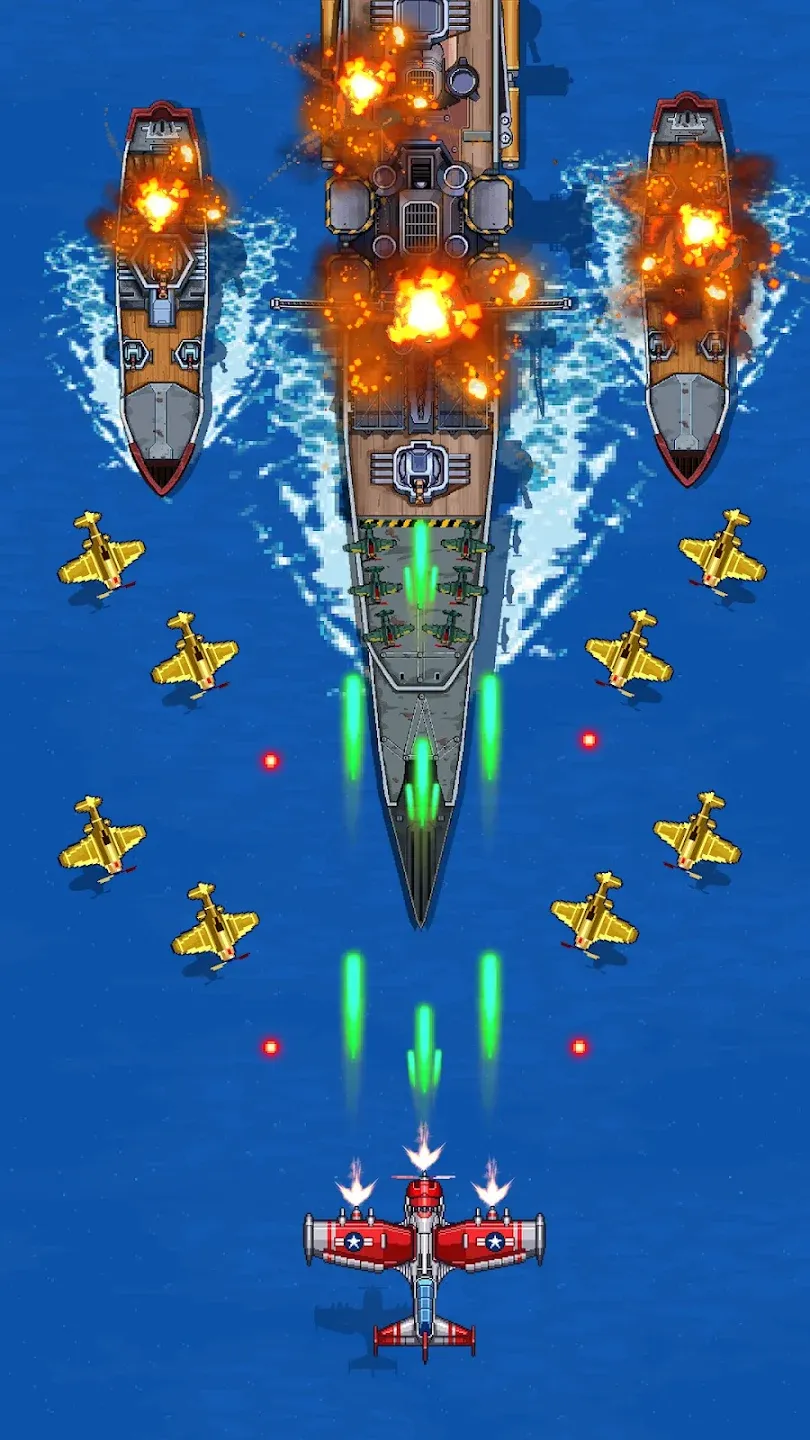 1945 Аркада Самолеты Стрелялки v15.42 APK Мод (Меню, Один удар, Режим бога) Screenshot 2