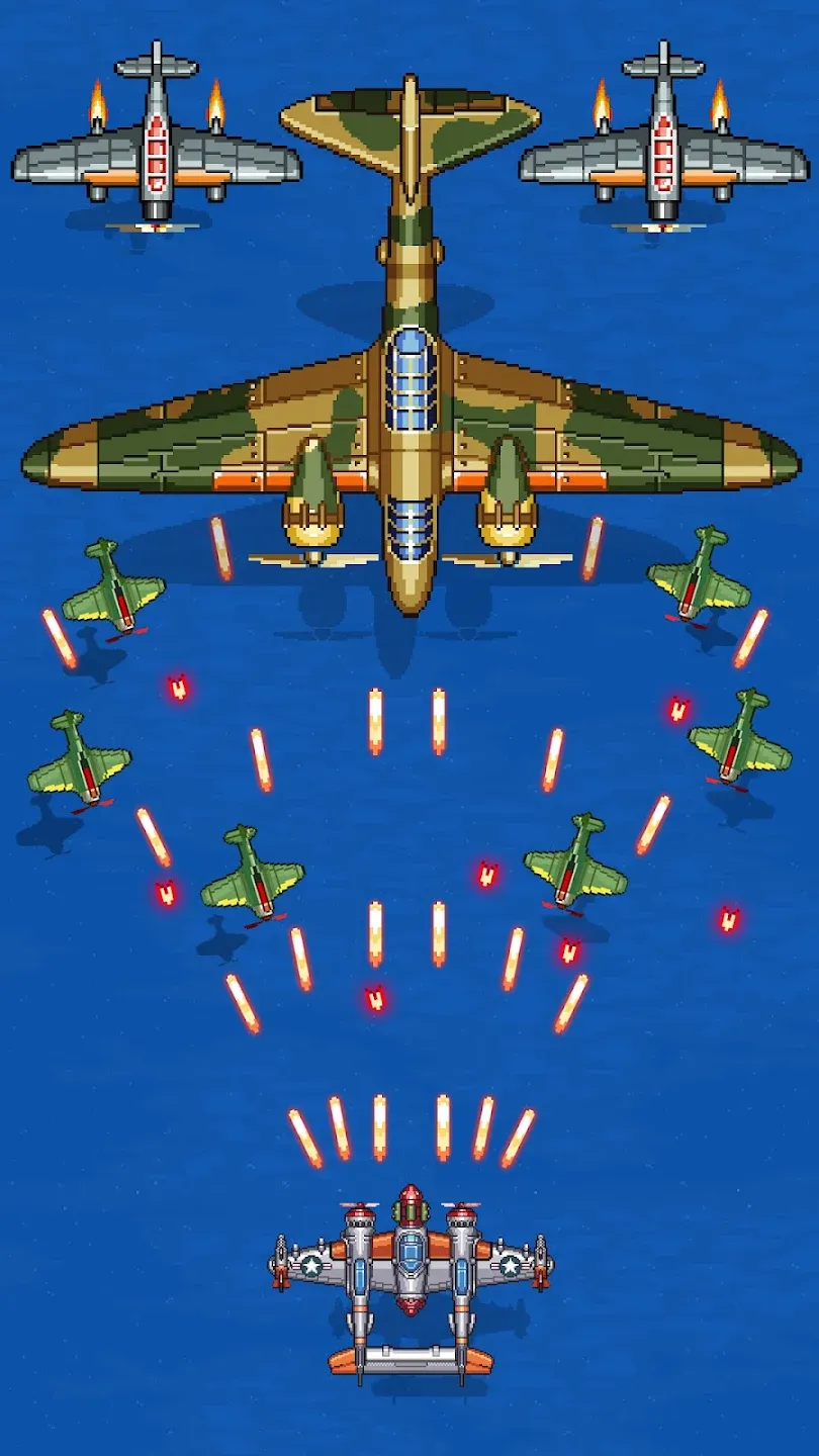 1945 Аркада Самолеты Стрелялки v15.42 APK Мод (Меню, Один удар, Режим бога) Screenshot 4