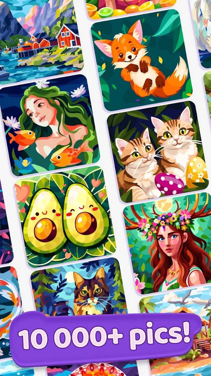 Gallery: Раскраска по номерам v0.449 APK Мод (Меню, Много ресурсов) Screenshot 4