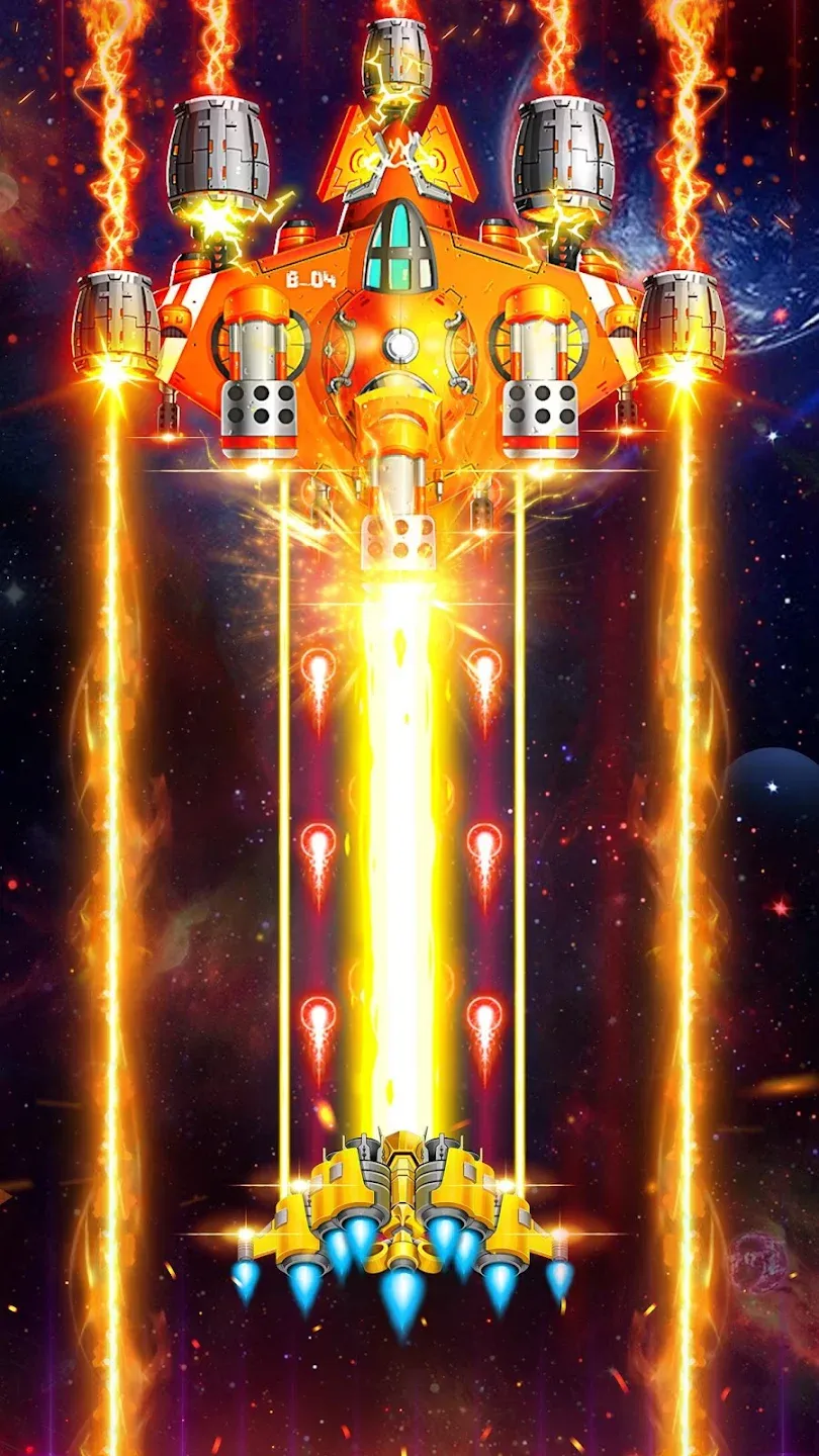 Space Shooter: Galaxy Attack (Premium) v1.979 APK Мод (Меню, Бесплатные покупки, Режим бога) Screenshot 1