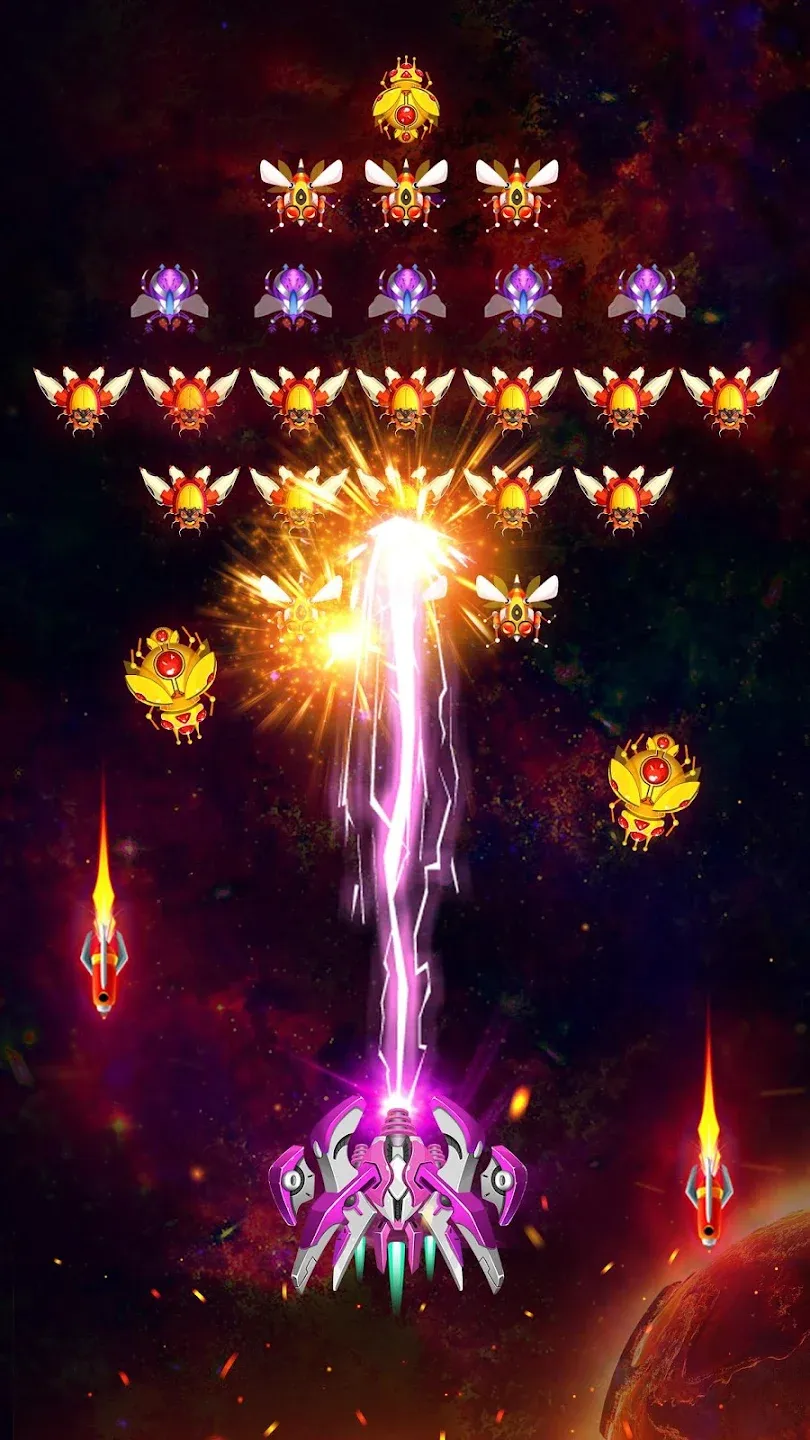 Space Shooter: Galaxy Attack (Premium) v1.979 APK Мод (Меню, Бесплатные покупки, Режим бога) Screenshot 3