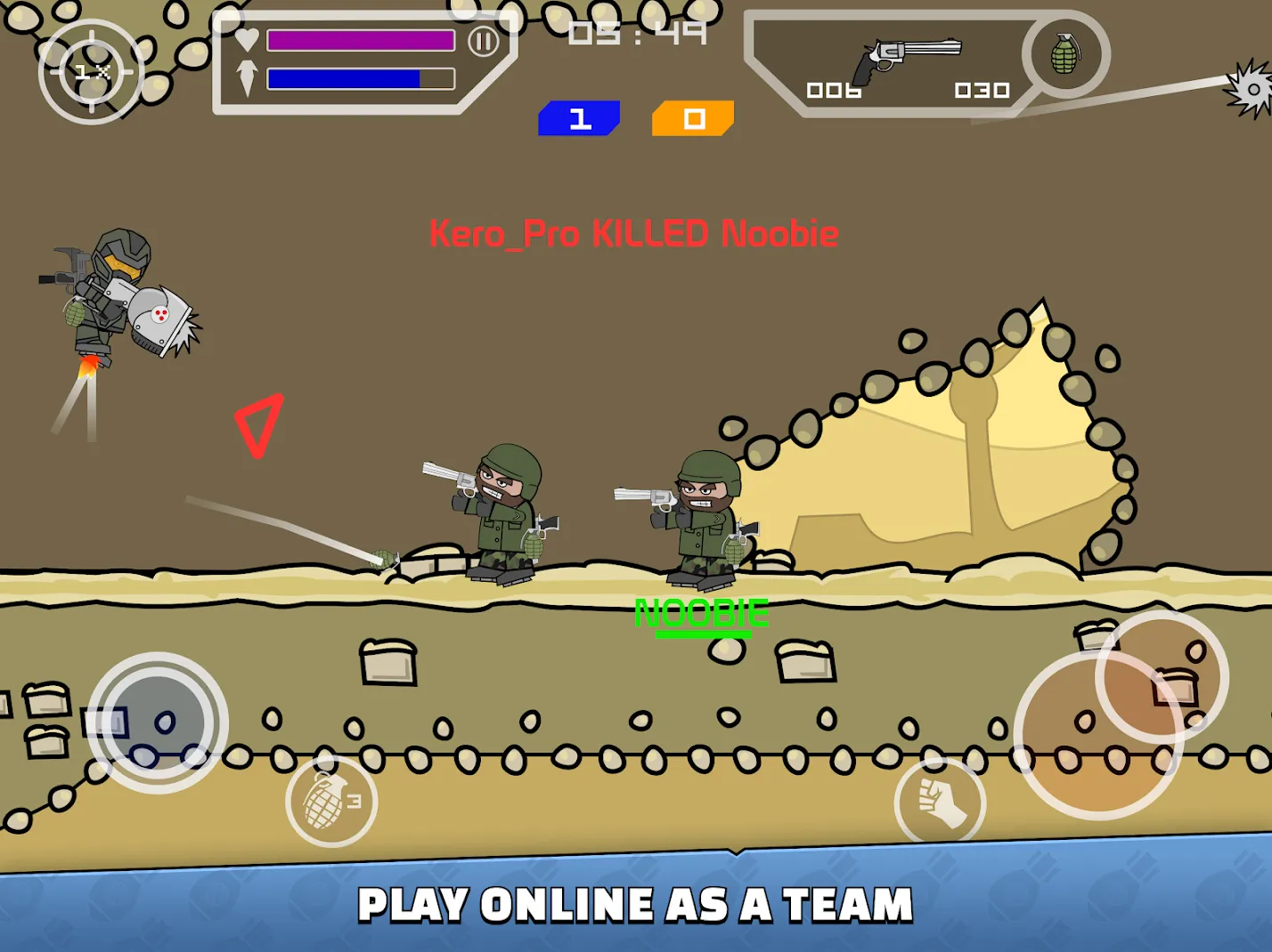 Mini Militia - War.io [мод: бесконечные гранаты] Screenshot 2