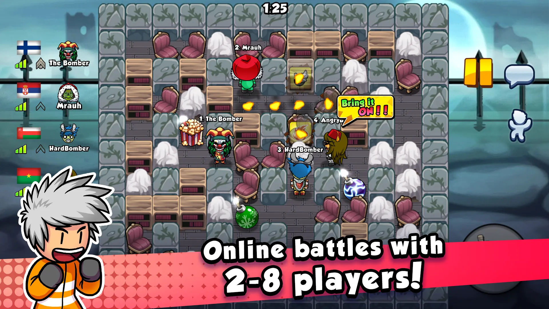 Bomber Friends v6.02 APK Мод (Меню, Skins Unlocked, God Mode) Screenshot 2
