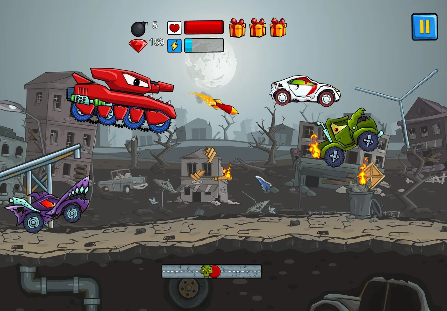 Car Eats Car Машина Ест Машину [мод: много денег] Screenshot 4