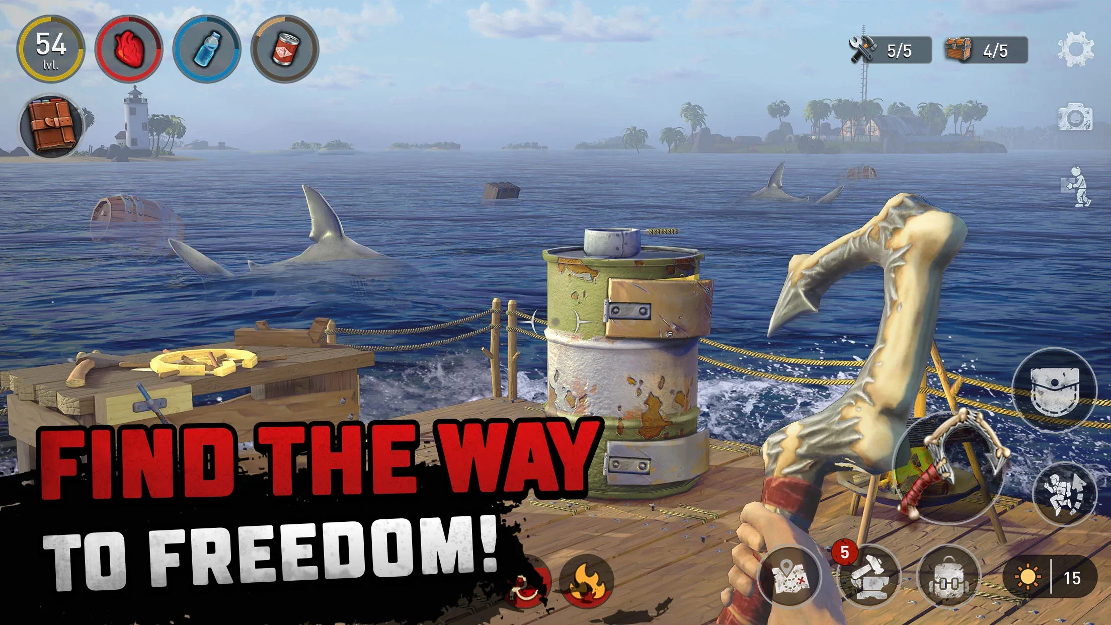 Raft® Survival: Ocean Nomad v2.9.1 APK Мод (Мега Меню, Режим бога, Бесплатные покупки) Screenshot 4