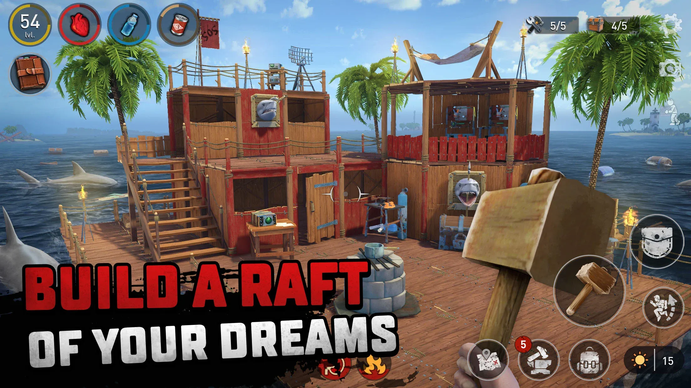 Raft® Survival: Ocean Nomad v2.9.1 APK Мод (Мега Меню, Режим бога, Бесплатные покупки) Screenshot 5
