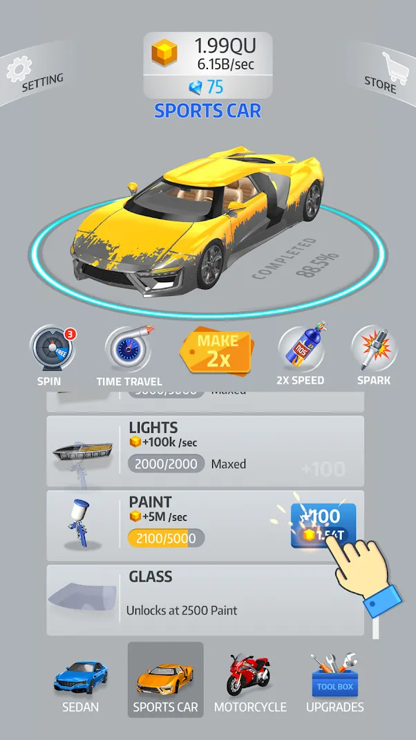 Idle Car [мод: бесплатные покупки] Screenshot 4