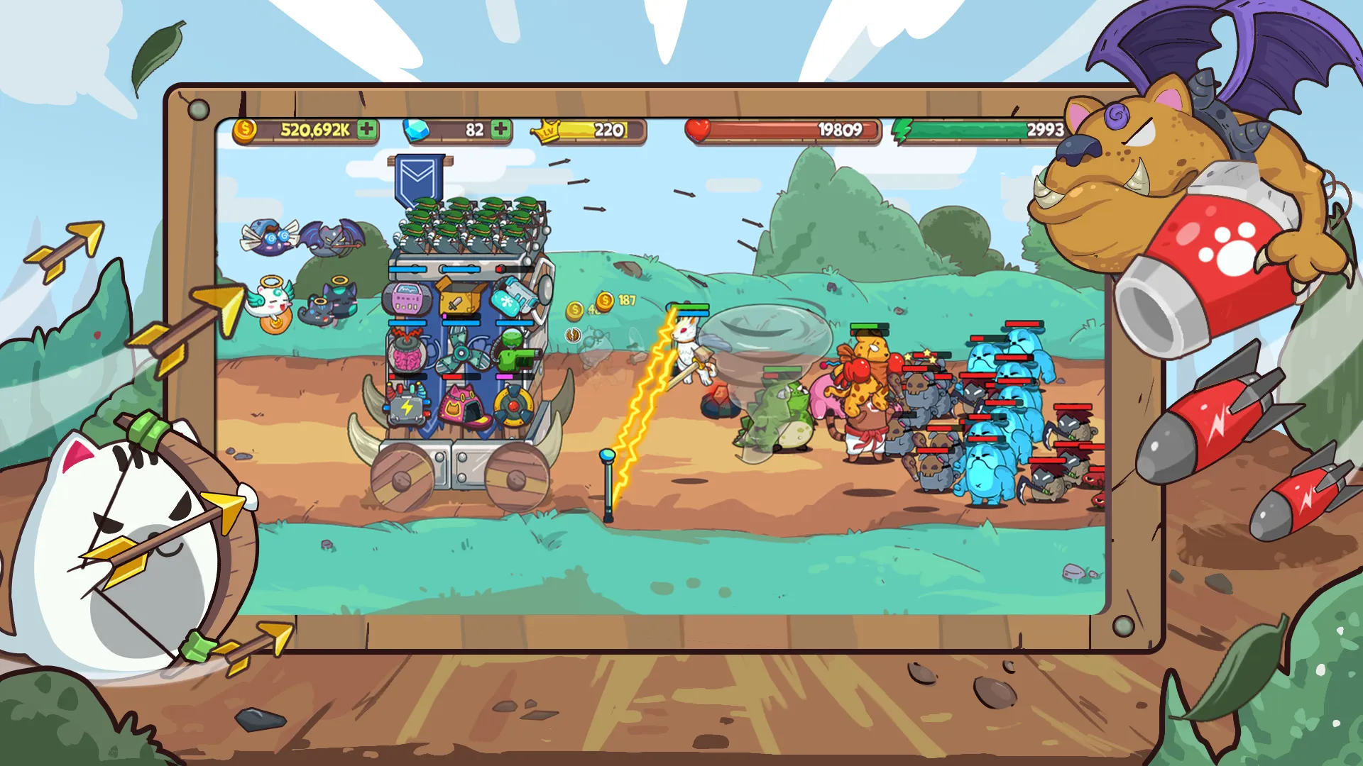 CatTower Idle TD: Battle Arena [мод: много скиллов] Screenshot 2