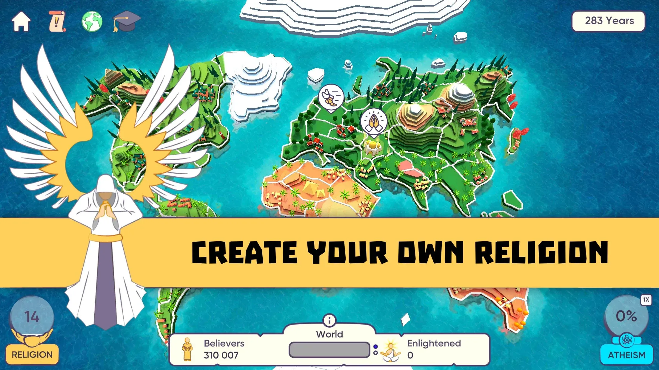 Religion Inc. Симулятор Бога v2.7.8 APK Мод (Меню, Premium, Все архетипы) Screenshot 1