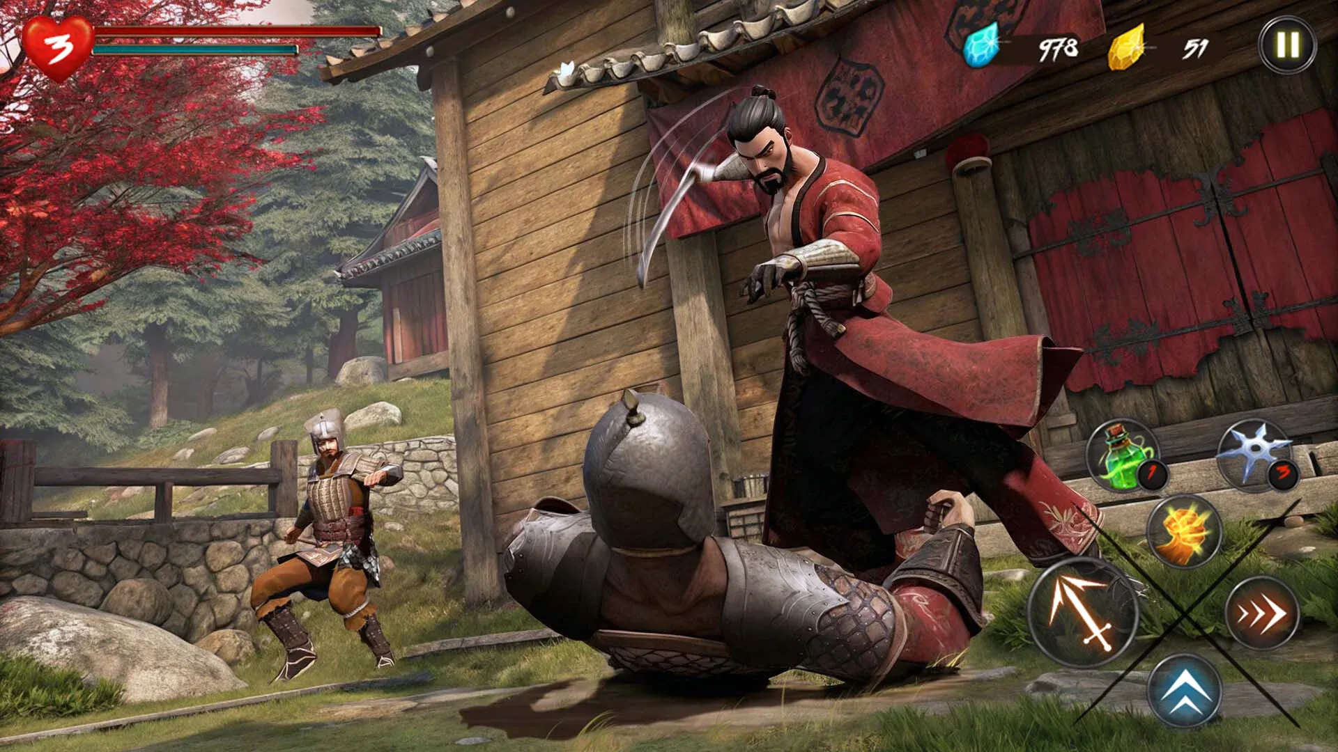 Takashi Ninja Samurai v3.9.0 APK Мод (Меню, Режим бога, Много денег) Screenshot 1