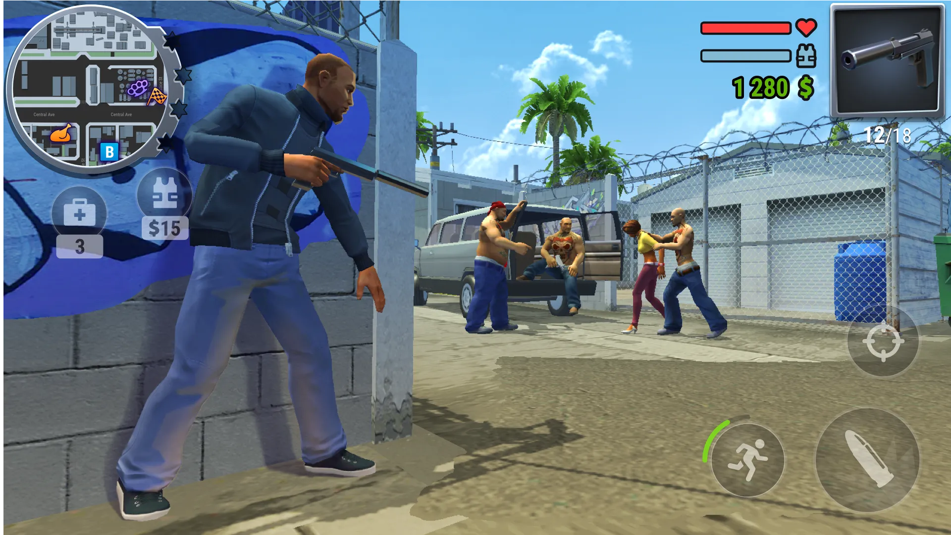 Gangs Town Story v0.38 APK Мод (Мега Меню, Много денег, Режим бога) Screenshot 4