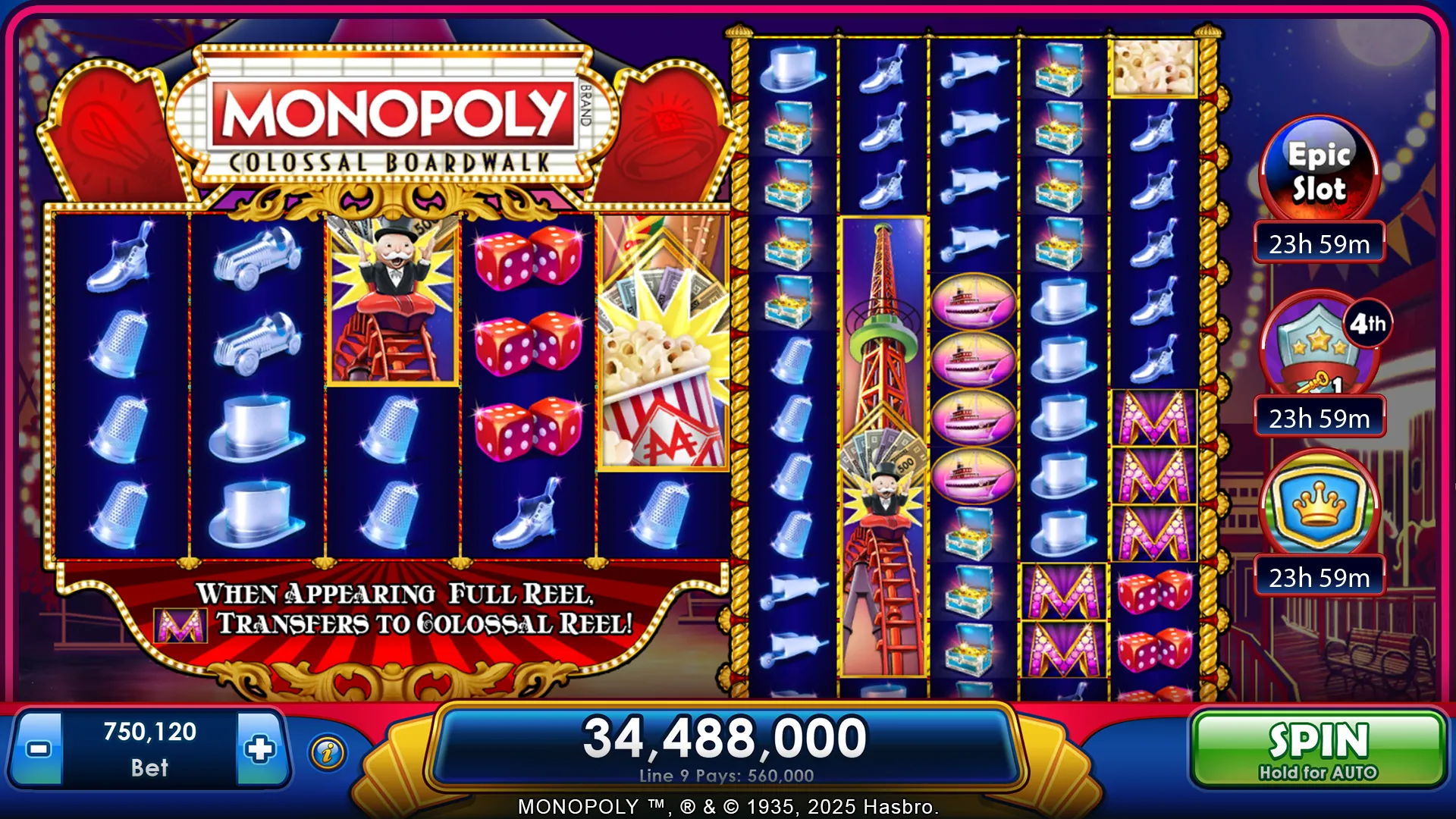 MONOPOLY Slots v5.5.2 APK Мод (Много денег) Screenshot 5