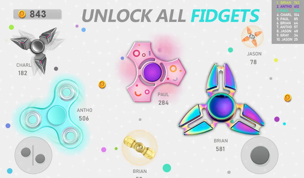 Fidget Spinner .io v209 APK Мод (Много денег) Screenshot 4