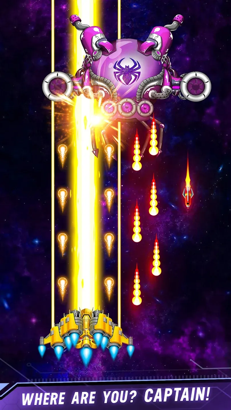 Space Shooter: Galaxy Attack v1.979 APK Мод (Мега Меню, Много денег, Режим бога) Screenshot 2