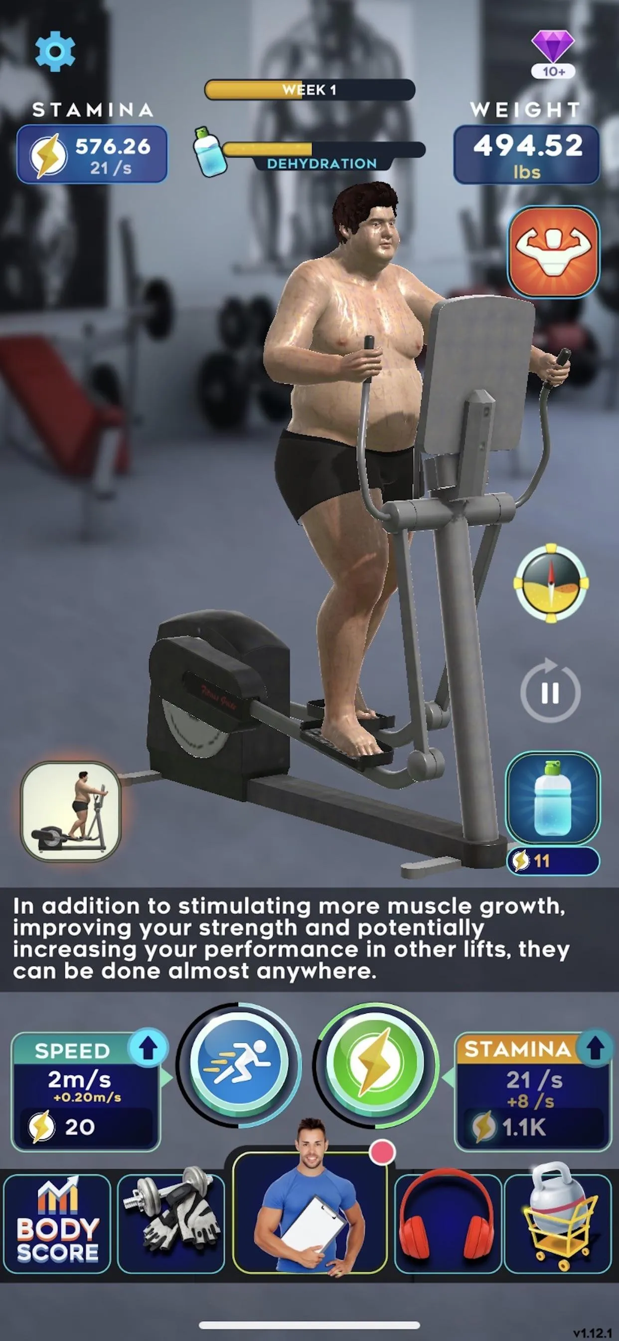 Idle Workout! v1.3.3 APK Мод (Меню, Выносливость, Потеря веса) Screenshot 3 Idle Workout! v1.3.3 APK Мод (Меню, Выносливость, Потеря веса) Screenshot 3