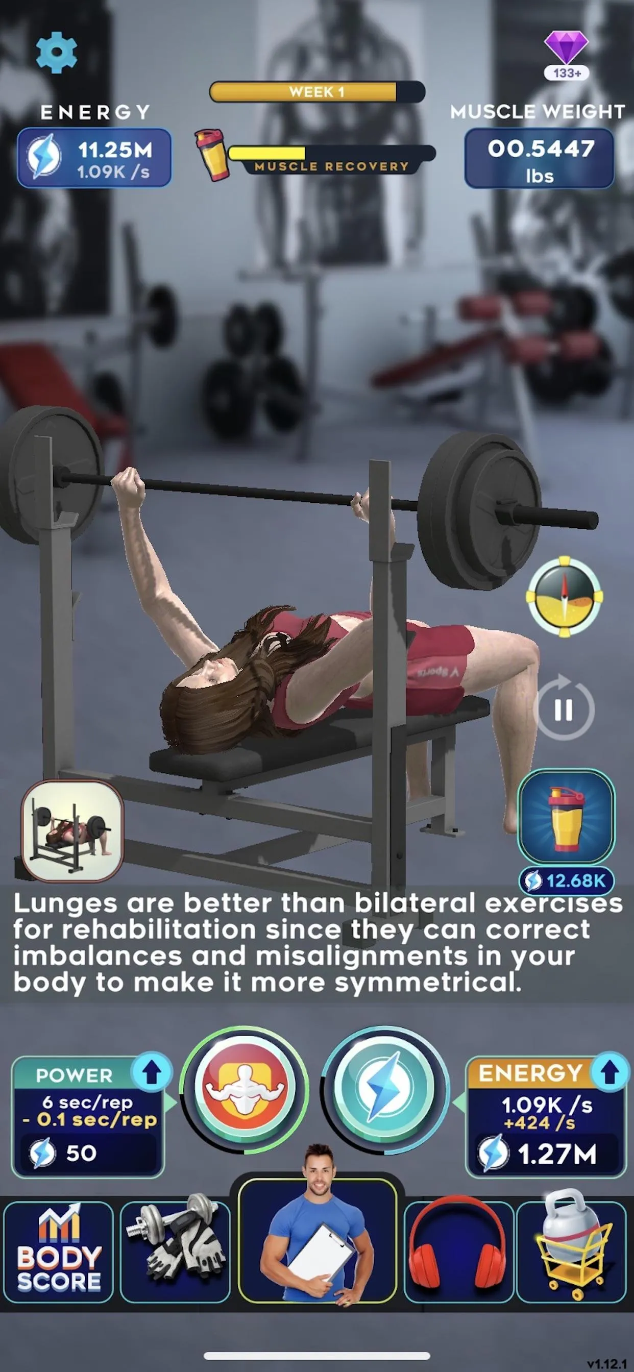 Idle Workout! v1.3.3 APK Мод (Меню, Выносливость, Потеря веса) Screenshot 5 Idle Workout! v1.3.3 APK Мод (Меню, Выносливость, Потеря веса) Screenshot 5