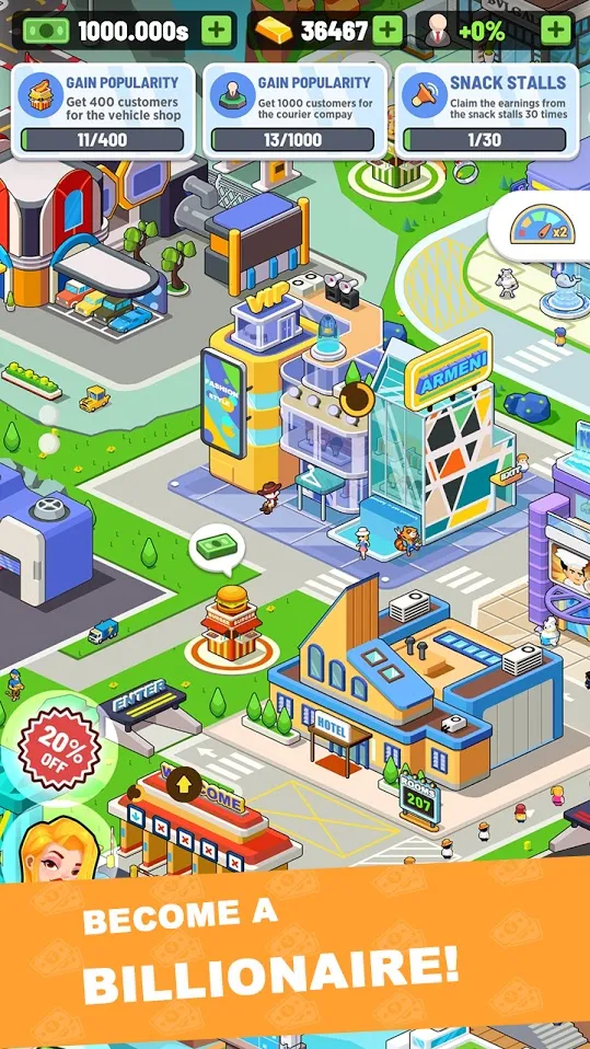 Idle City Tycoon-Build Game [мод: бесплатные покупки] Screenshot 1