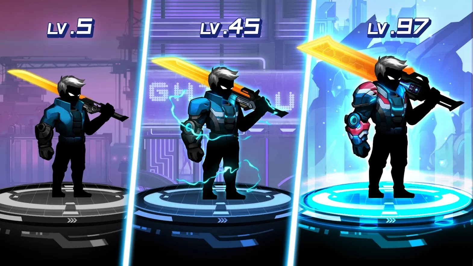 Cyber Stickman: Offline Game [мод: бесплатные покупки] Screenshot 4