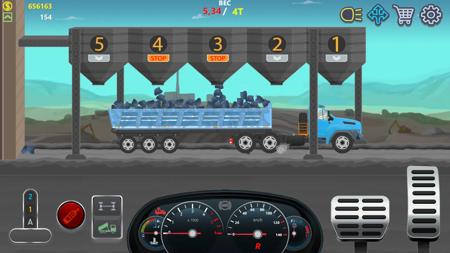 Дальнобойщики 2D грузовик симулятор [мод: много денег] Screenshot 5