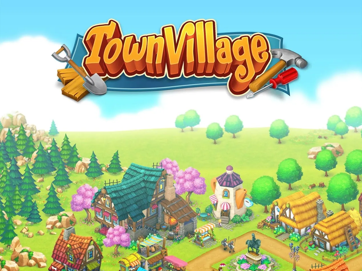 Town Village Ферма Строить [мод: много денег] Screenshot 1