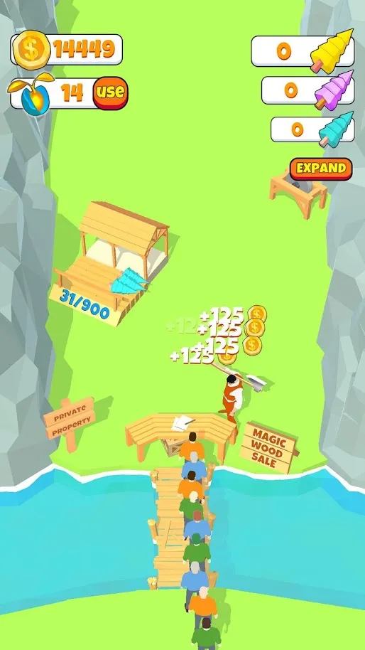 Idle Lumberjack 3D [мод: много денег] Screenshot 2