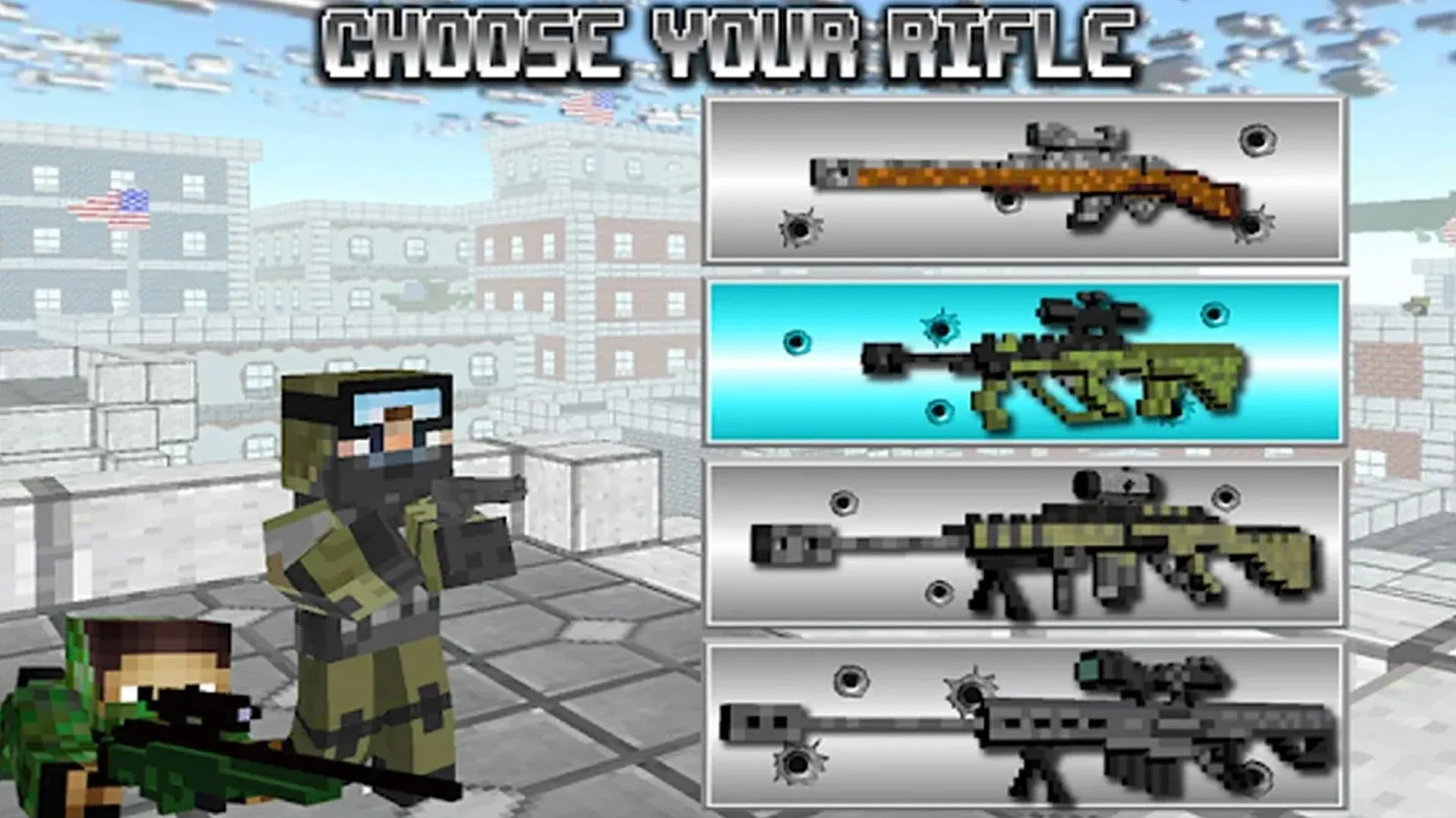 American Block Sniper Survival v1.147 APK Мод (Режим бога) Screenshot 1
