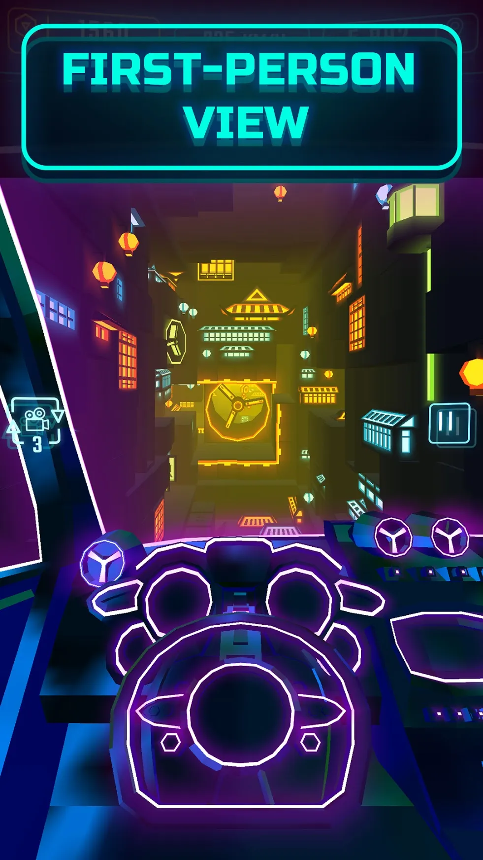Neon Flytron: Киберпанк Симулятор Летающей Машины [мод: меньше препятствий] Screenshot 4