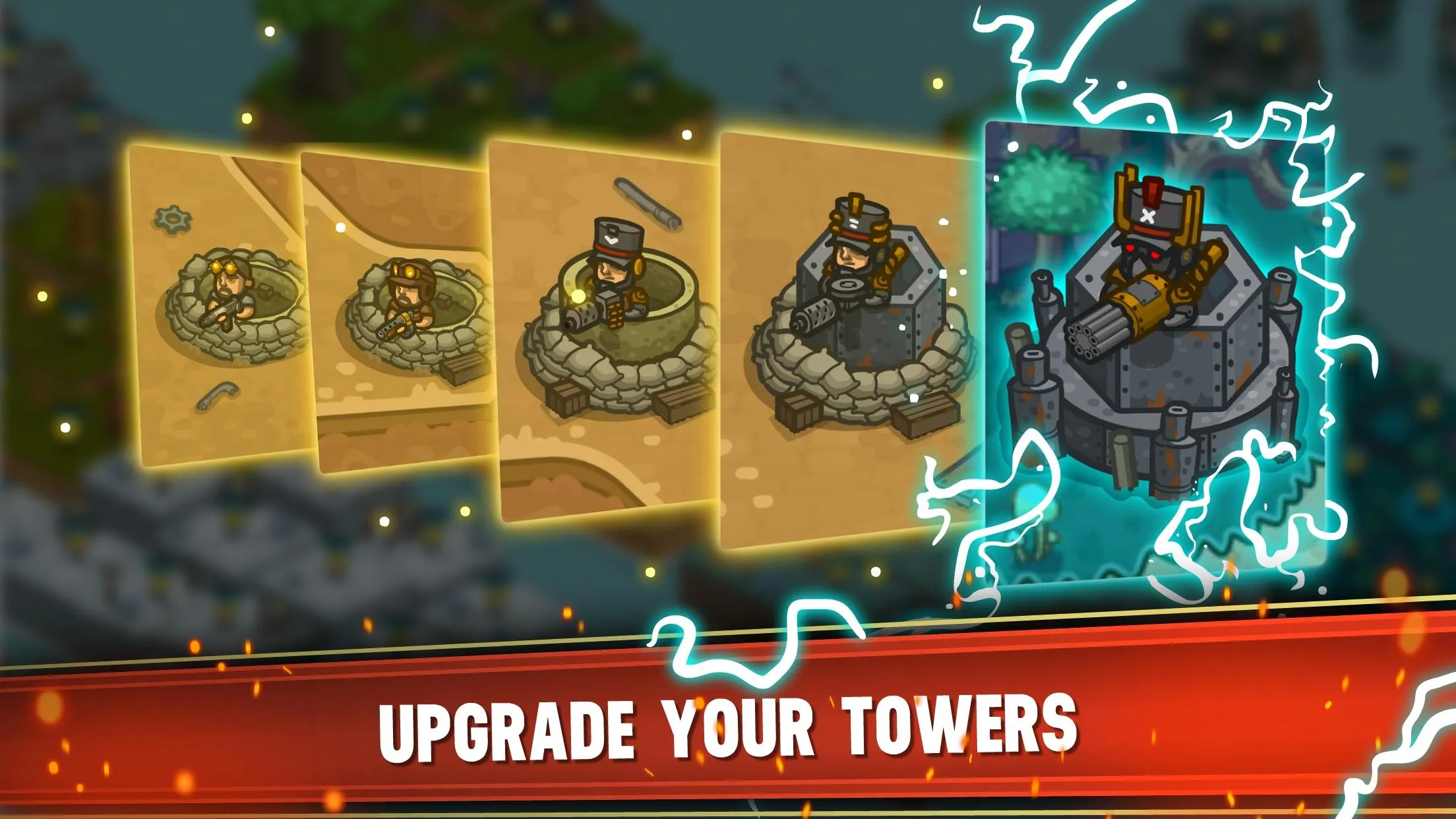 Steampunk Defense: Tower Defense [мод: много денег] Screenshot 2