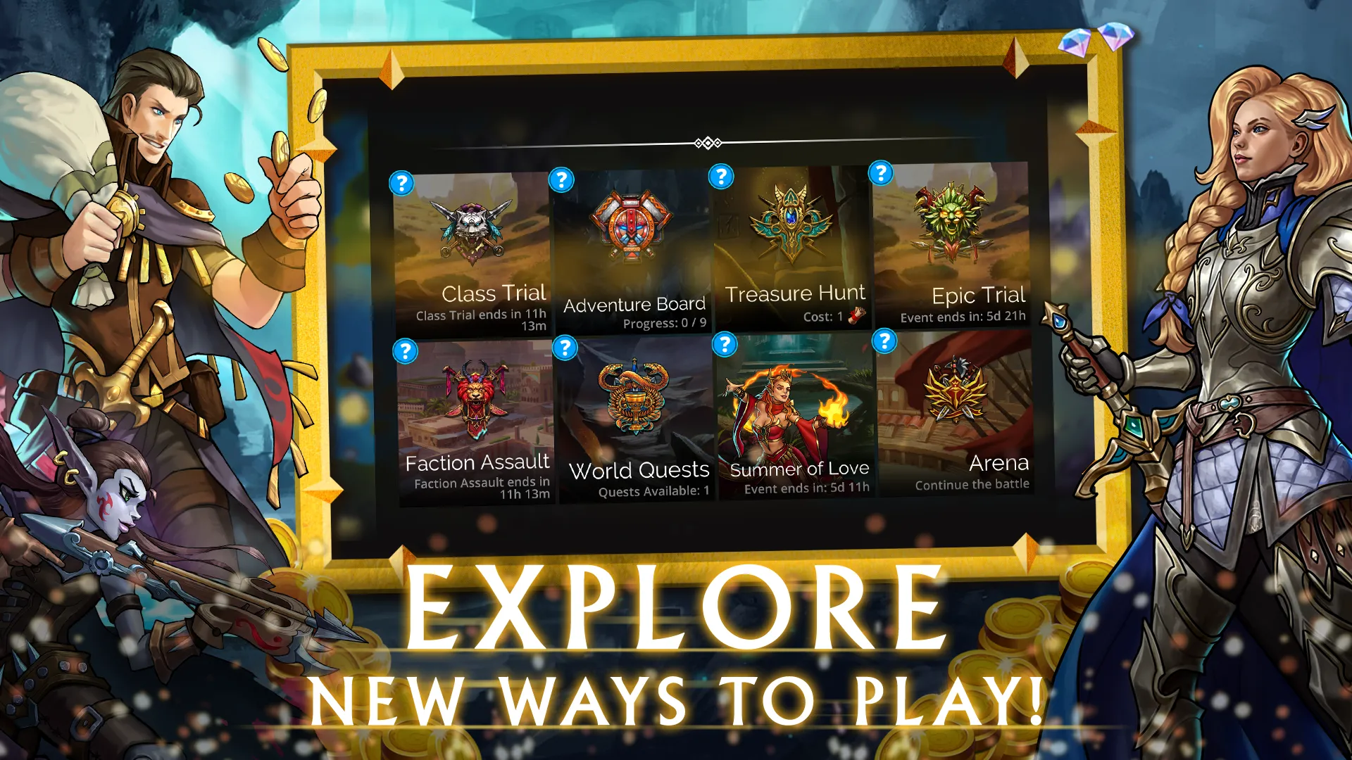 Gems of War v9.2.0 APK Мод (Меню, Режим бога) Screenshot 5
