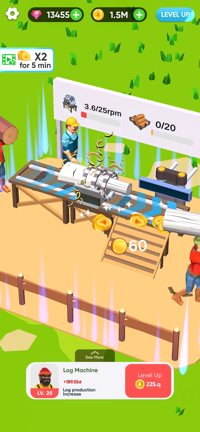 Idle Lumber Mill [мод: бесплатные покупки] Screenshot 2