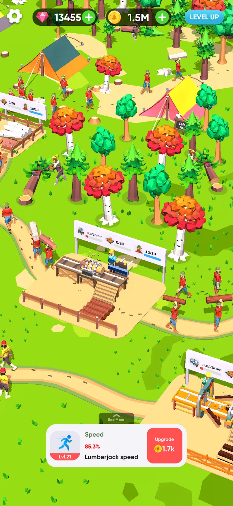 Idle Lumber Mill [мод: бесплатные покупки] Screenshot 3