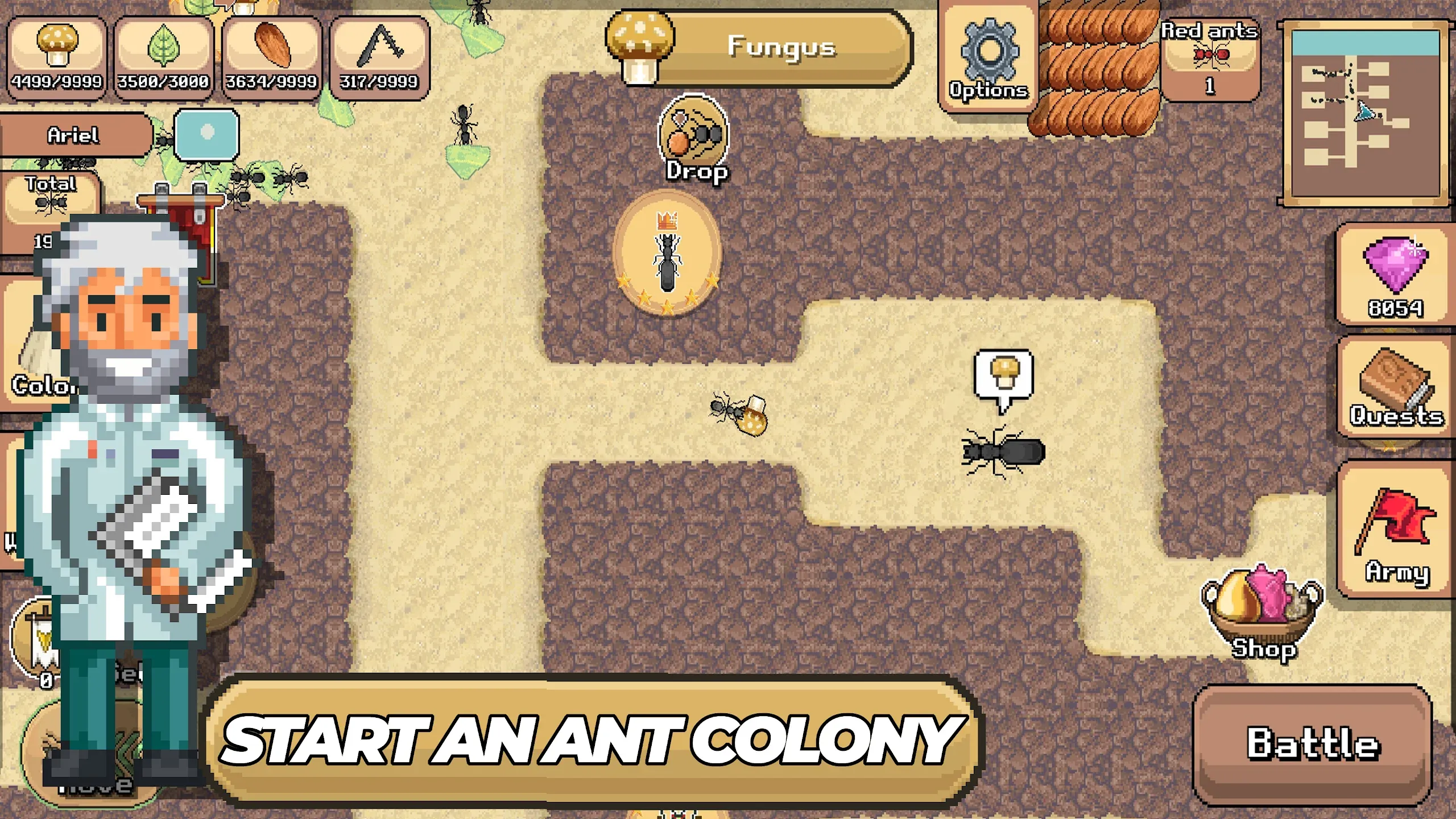 Pocket Ants: Симулятор Колонии v0.1125 APK Мод (Меню, Скорость) Screenshot 1