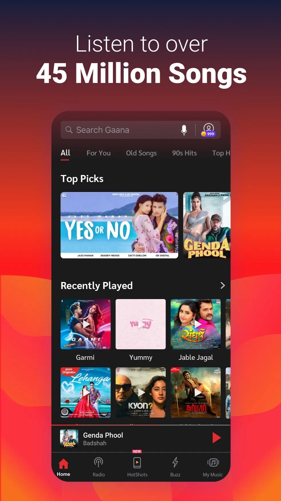 Gaana Music Premium [мод: всё открыто] Screenshot 3