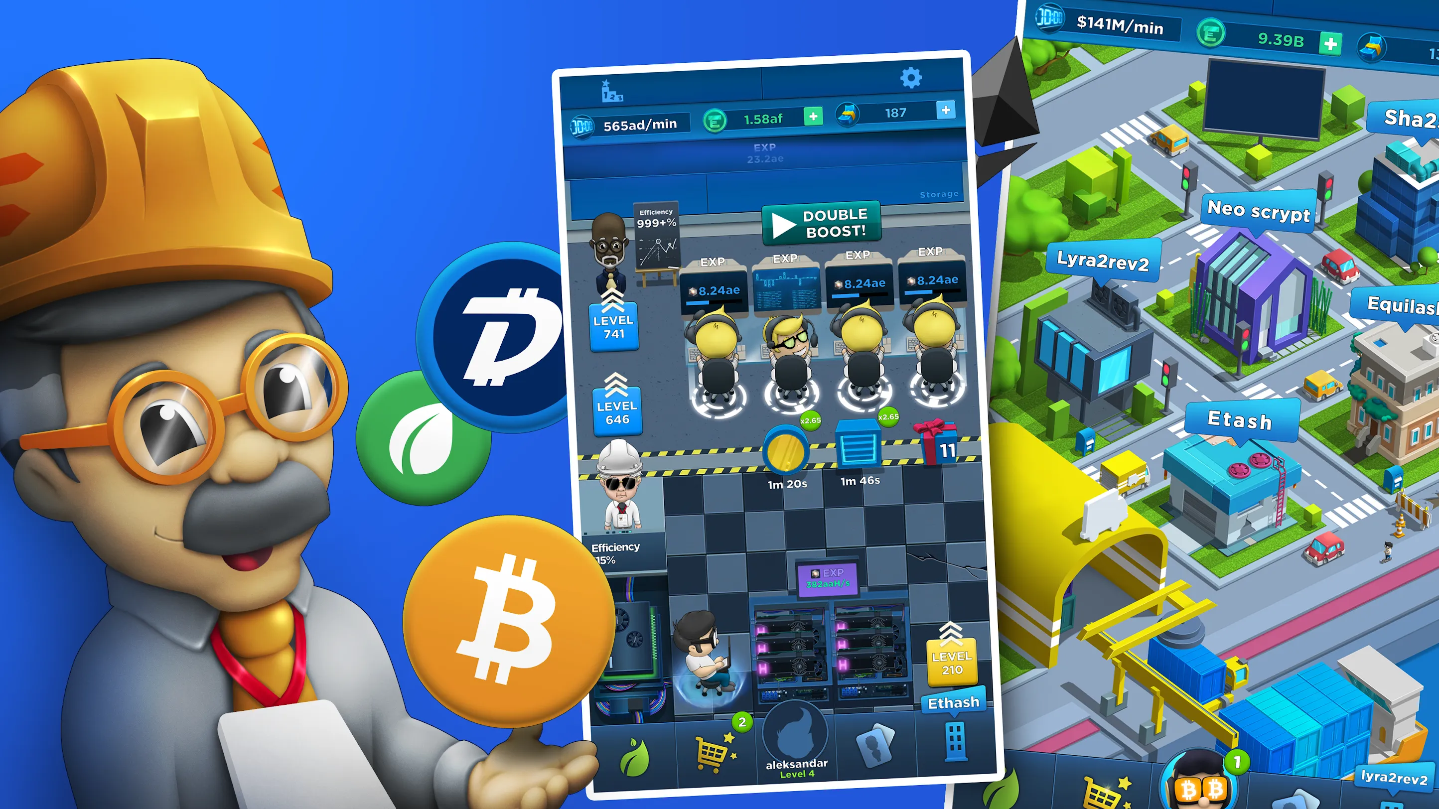 Crypto Idle Miner: Bitcoin Inc [мод: меню] Screenshot 1