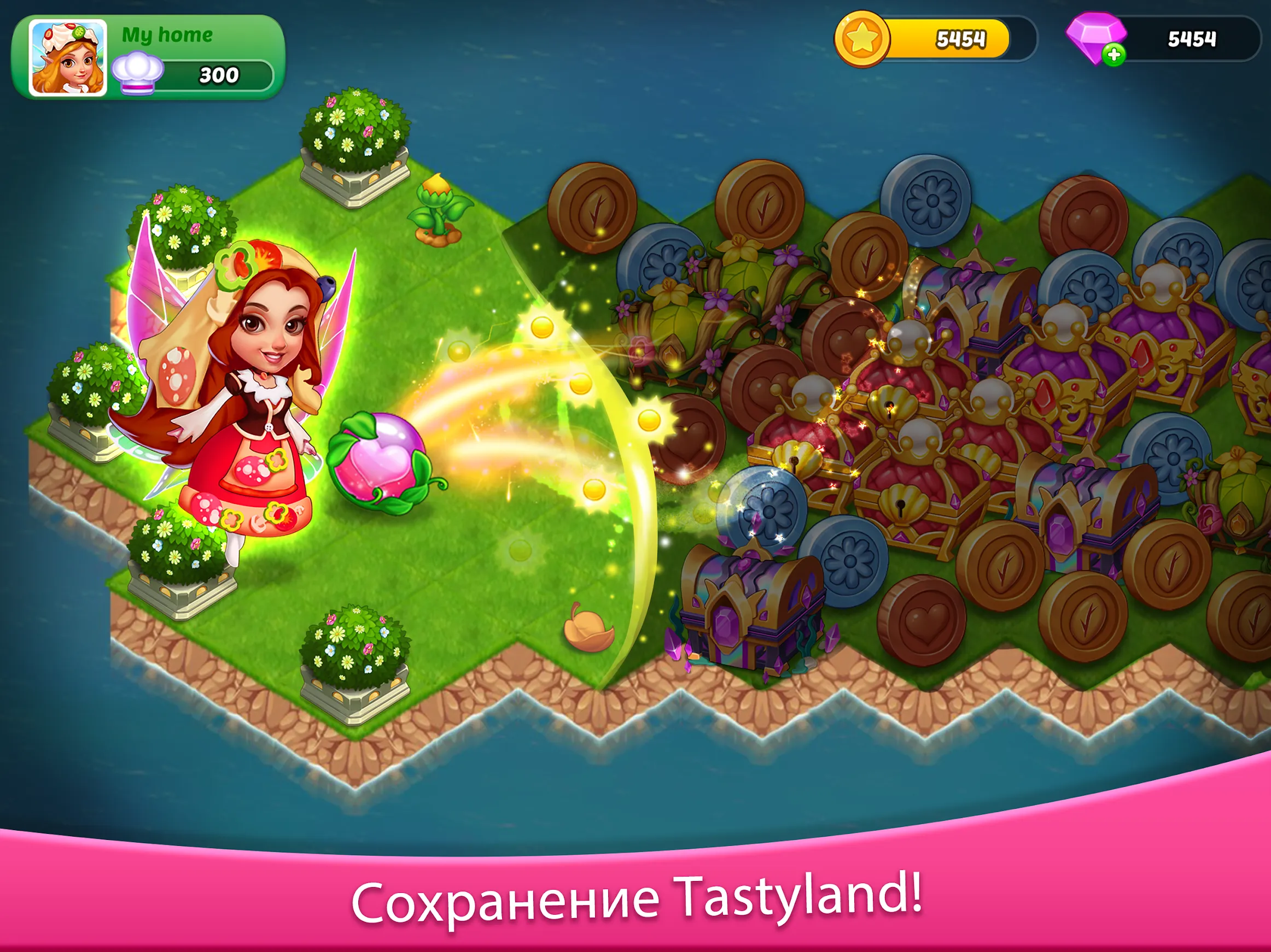 Tastyland-merge&puzzle cooking [мод: много денег] Screenshot 2