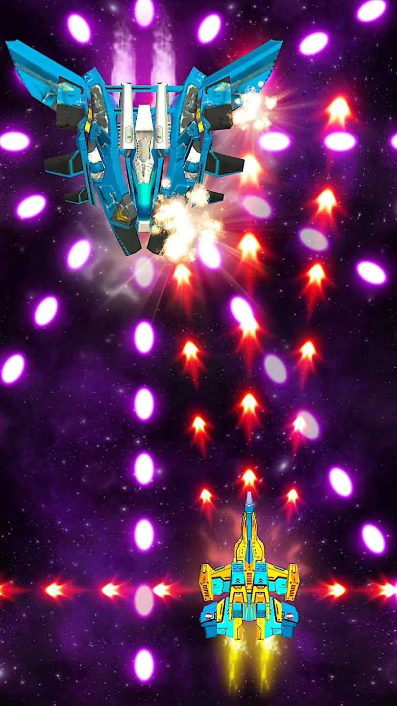 Space Shooter : Star Squadron v1.1.0 APK Мод (Меню, Множитель очков и урона) Screenshot 3