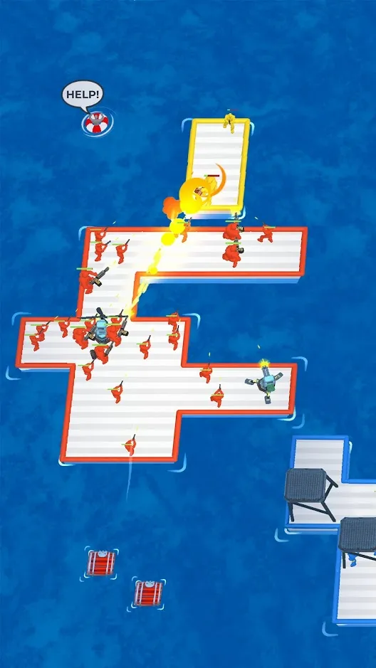 War of Rafts: Crazy Sea Battle [мод: много денег] Screenshot 1