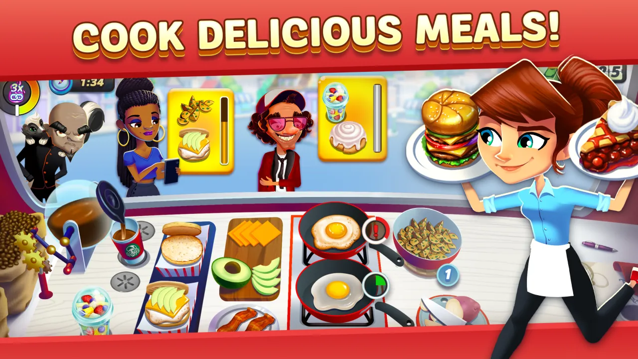 Diner DASH Adventures v1.74.0 APK Мод (Меню, Много денег) Screenshot 3