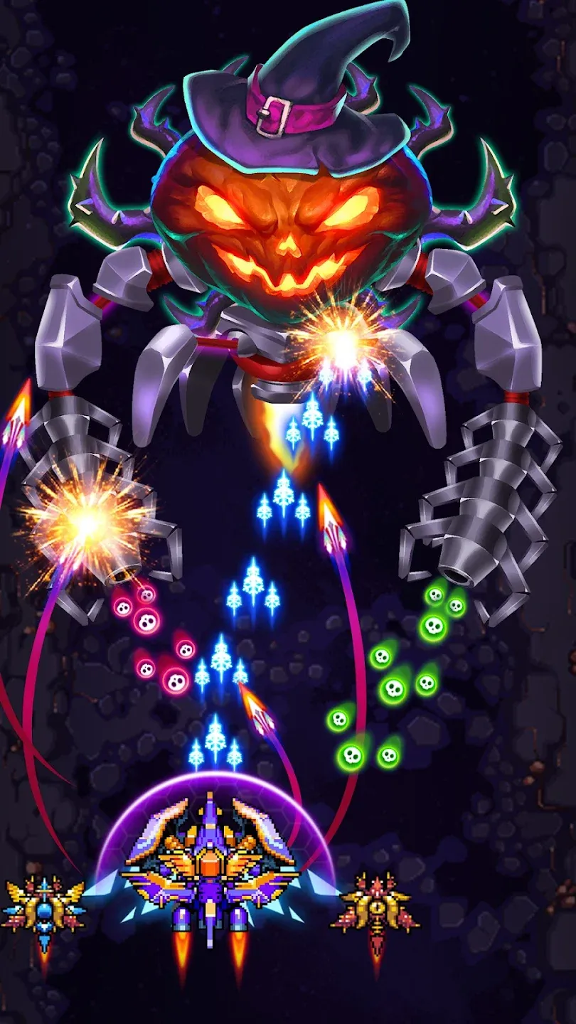 Falcon Squad: Classic Arcade v100.80 APK Мод (Меню, Один удар, Режим бога, Много денег) Screenshot 5