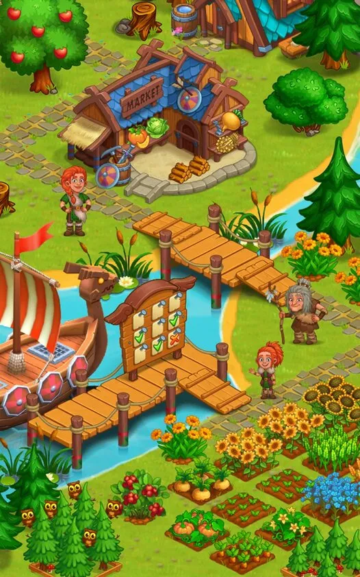 Ферма Викингов с Драконами [мод: много денег] Screenshot 5